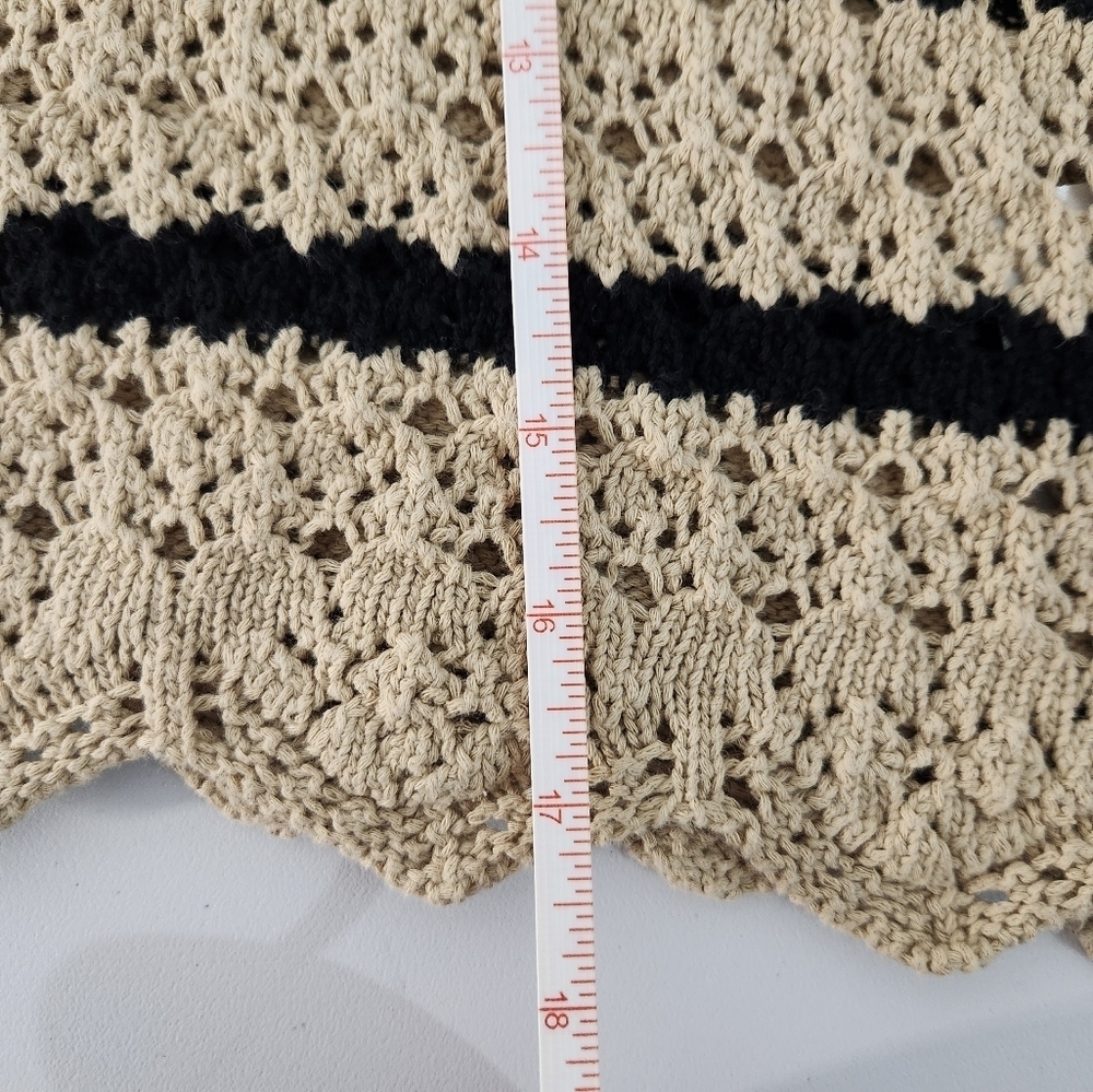 House Of Harlow Crochet Cropped Striped Sweater, Size M - Picture 7 of 8